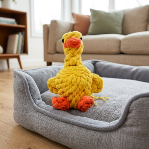 Sunny la Paperella Gialla, Giocattolo da Masticare per Cani in Corda di Cotone Riciclato, Stile Cartone Animato, Resistente - Product Image 3