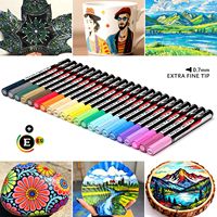Stylos à peinture acrylique XinyiArt, 22 tons rouges et roses, assortiment de marqueurs de la série Pro Color, pointe extra fine de 0,7 mm pour la peinture sur roche, tasse