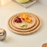 Produits populaires personnalisés Assiette en bambou classique incassable Assiette en bois massif pour plats, collations, desserts