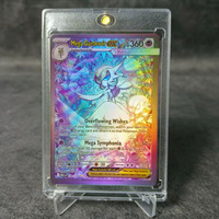 Carte à collectionner de jeu d'anime holographique de qualité supérieure, personnalisée en anglais, avec effet foil, représentant un Pokémon Mega Évolution en version Full Art