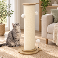 Produsen Grosir OEM/ODM Menara Pohon Kucing Anyaman Sisal Besar Warna Krem dengan Alas Berbentuk Ikan