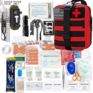 Kit de Supervivencia Transfronterizo, Cuchilla de 14 Pulgadas, Juego de Herramientas Compacto para Emergencias y Campismo al Aire Libre, Negro y Rojo - Product Image 1