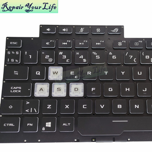 Teclado RGB Retroiluminado para <span class=keywords><strong>Asus</strong></span> ROG Strix G17 <span class=keywords><strong>G731GT</strong></span> G731GU 0KN1-912ND11 0KNR0-661LND00 NE, Teclado para Juegos con Teclas de Cristal - Product Image 4
