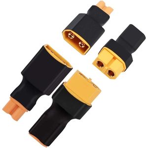2 pares de conectores inalámbricos XT30 a XT60, adaptador hembra-macho sin cables para cargador de batería Lipo NiMH de coche, dron FPV y ESC - Product Image 1