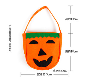 Hot Sale Halloween Pumpkin Candy Bag Kids Trick or Treat Non-Woven Pumpkin Bucket <b>Tote</b> Bag Kids Costume Party Favors - Product Image 5
