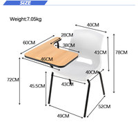 Chaise de formation pour adultes moderne chaise de conférence d'étudiants en métal tablette d'écriture pour conférence scolaire