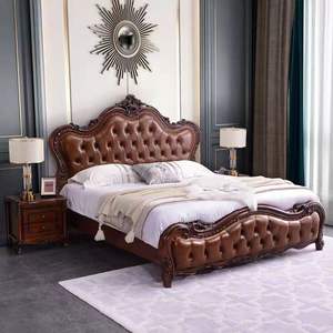 Nieuw Europees & Amerikaans model 1,8m tweepersoonsbed van leer, comfortabel, modern, minimalistisch, luxe hoofdslaapkamer, bruidsbed - Product Image 3