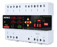 MONKO ATS 4-Arah Satu Fasa L&N Double Cut-off dengan Isolasi Netral Penuh 100A 220V