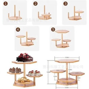 Simple Solid Wood Three Layer Cake Stand Display <b>Shelf</b> For Toys <b>Desktop</b> Decoration - Product Image 4