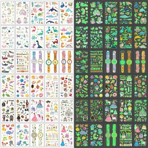 380 estilos de tatuajes luminosos para niños de Partywind, sirena, dinosaurio, espacio, pirata. Sin reseñas aún, certificado. - Product Image 4