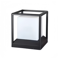 Lampe de poteau extérieure IP65 E27 DSLUX avec ampoule LED remplaçable, corps en aluminium et PC, MAX 40W, 3000K-6500K, éclairage pour jardin, clôture, portail, villa