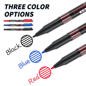 Stylo <span class=keywords><strong>marqueur</strong></span> à double extrémité à base d'eau noir ultra-fin pointe de pinceau oblique en plastique 1mm encre permanente petite signature art - Product Image 1