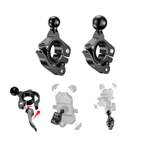 Support de tuyau en alliage d'aluminium avec collier de serrage, adaptateur à rotule de 1'' et pince de guidon à double bras de 25 mm, accessoires moto