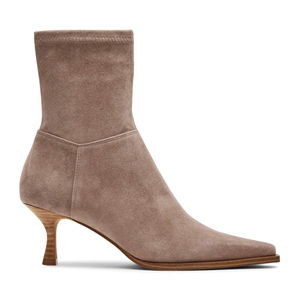 Damen Wildleder Kätzchen <span class=keywords><strong>Low</strong></span> Heel Stiefeletten Pointed Toe Side Zipper Short <span class=keywords><strong>Booties</strong></span> - Product Image 1