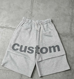 Shorts personnalisés pour hommes, shorts épais en molleton français, streetwear, shorts en coton imprimés et délavés - Product Image 4