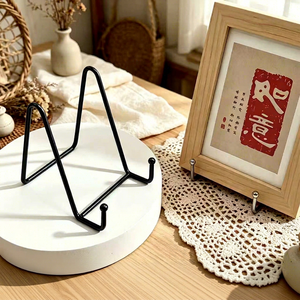 Support d'affichage en fer forgé en forme de N de 4 pouces, support métallique pour cadre photo, assiette décorative, tablette et ornement de bureau pour téléphone - Product Image 1