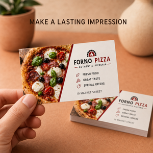 Biglietti da Visita Personalizzati per Pizzerie, Biglietti con <span class=keywords><strong>Foto</strong></span> di Cibo Stampate per Promozione del Brand di Pizzeria - Product Image 2