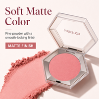 Poudre de blush mate hexagonale monochrome, imperméable, longue tenue, maquillage quotidien, cosmétique, palette de blush de marque privée