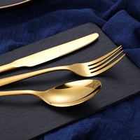 Fancy Wedding Bulk Gold Flatware Set Couverts De Table Cutlery Egg Golden Plated Stainless Steel Cutlery Set