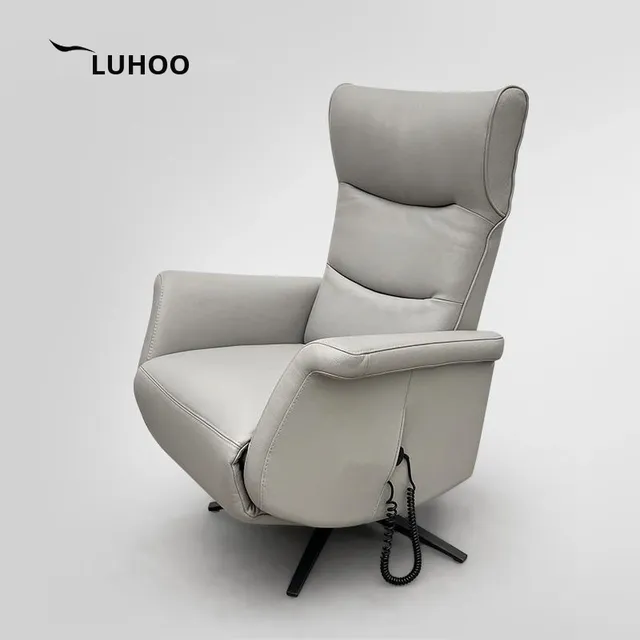 Electric Lift Sofa Genuine Leather Multifunctional Rotatable Reclining Single Remote Control Standing Home Furniture