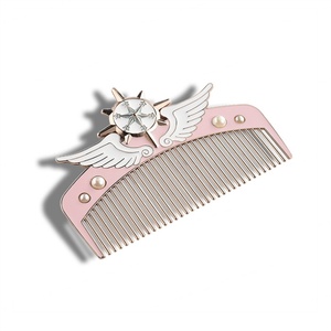 Peigne en métal rose personnalisé avec logo, sublimation, haute qualité, prix de gros usine, cadeau exquis - Product Image 2