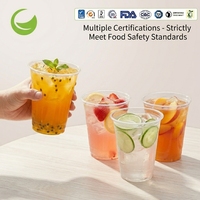 Fabricant de gobelets à emporter, gobelets en plastique biodégradable de qualité alimentaire, anti-fuite, personnalisés, 12 oz, pour boissons glacées, gobelets en PET transparent avec couvercles