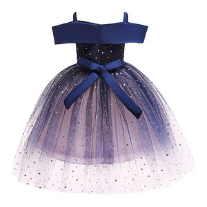 Vestido de Fiesta Elegante para Niñas M898, Vestido de Lentejuelas con un Solo Hombro, sin Tirantes, con Estrellas, para Cumpleaños - Product Image 2
