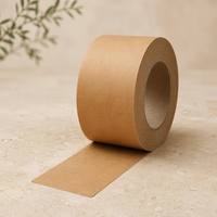 Ruban adhésif en papier kraft recyclé brun biodégradable à 100 %, écologique, personnalisé, simple face, sensible à la pression, auto-adhésif