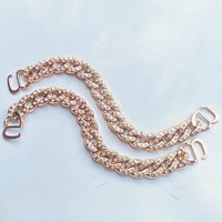 Nouveauté 2026 : Accessoires pour chaussures DIY – Ensemble de perles, cristaux, trèfles à quatre feuilles, fleurs pour chaussures, chaîne or rose, cœurs et strass