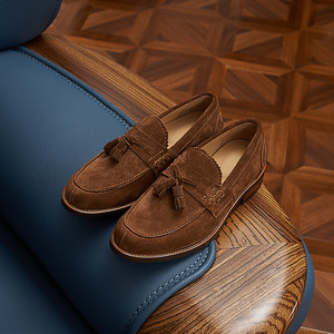 Nouveaux Mocassins Polyvalents en Cuir Véritable pour Hommes, à Enfiler, avec Pompons, Chaussures Décontractées de Bureau et de Carrière, Semelle en Caoutchouc, Doublure en Peau de Mouton, <span class=keywords><strong>Noir</strong></span> Vernis - Product Image 6