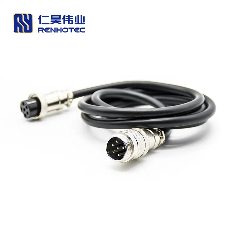 GX12 Connector 2pin 4pin 4 5 Pin Custom Aviation Cable Wire Plug Male to Female Socket with GX12-4 GX16 Plate Circular Aviator