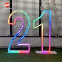 2024 Articles De Fête Anniversaire Néon Numéros Lumières, 3ft 4ft Néon Lettres Signes pour 1er 18e 21e 30e Anniversaire Décorations De Fête