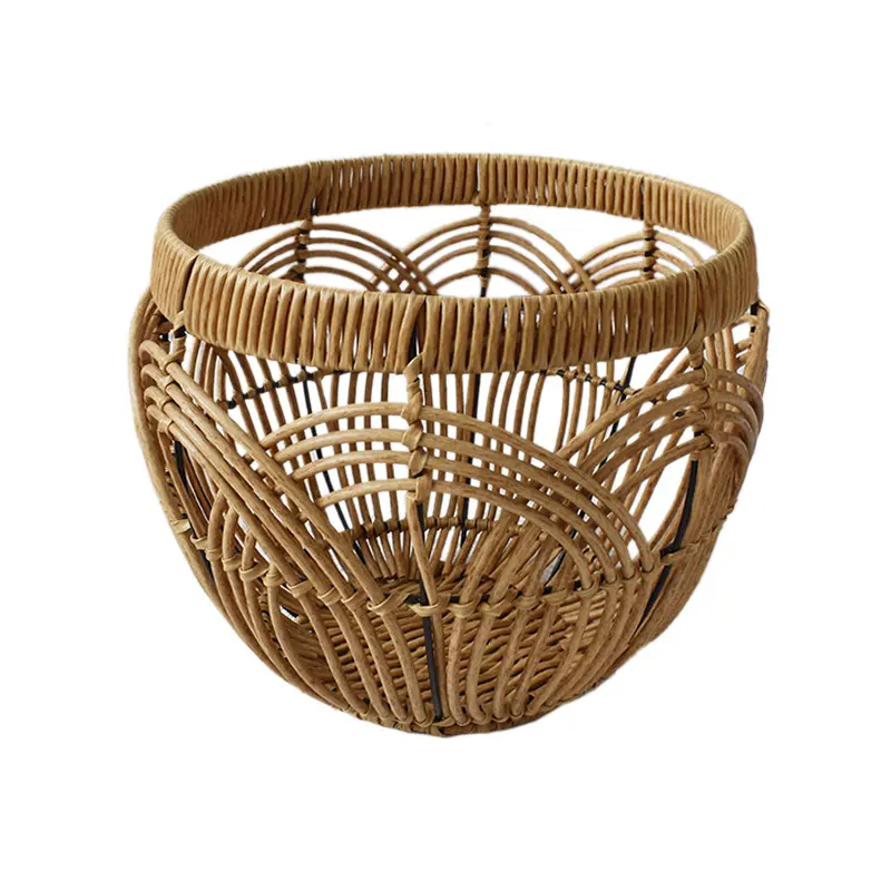 2023 Trend pp Plastic Rattan Container Waterproof Bread Basket Round Storage Woven Baskets Home Storage & Organization