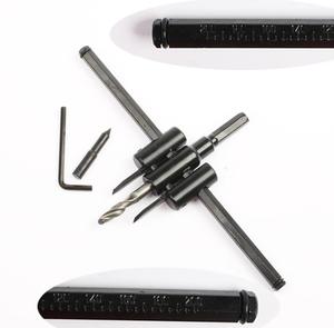 Meilleur Kit de coupe de foret de scie <span class=keywords><strong>circulaire</strong></span> en métal et bois réglable, outil de bricolage avec lame en alliage noir - Product Image 1
