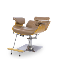 Chaise de Barbier Moderne en Similicuir, Réglable et Pivotante, pour Salon de Coiffure