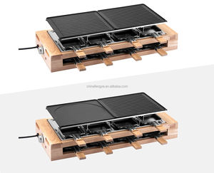 <span class=keywords><strong>Grill</strong></span> électrique <span class=keywords><strong>Raclette</strong></span> avec plaque en acier moulé sous pression, design moderne, haute efficacité, dispositif de sécurité flamme pour plus de 5 personnes, finition bois - Product Image 6
