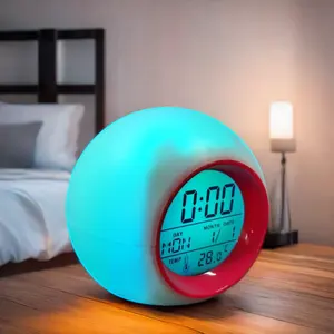 Smart Digital Alarm Clock with Nature Sounds Custom Logo for Desktop Outdoor Office Living Room Bathroom Tabletop for Party