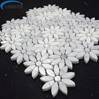Mosaïque carsara européenne en cristal grec blanc, jet d'eau en marbre, motif de fleurs, carsara poli
