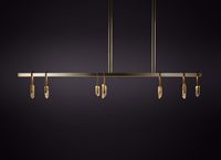 XZ Plafond Haut Salon Design Style Américain Laiton Vieilli Cristal Albâtre Lumières et Lustre Design Pendentif Suspension Lampe Suspendue