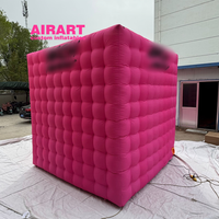 Photomaton gonflable rose pour la décoration de mariage, photomaton 360 personnalisé, cabine de DJ pour les festivals de musique