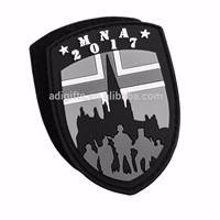 Logo personnalisé en forme de bouclier, transfert thermique sur vêtements, badge en caoutchouc PVC 3D, patch en silicone pour vêtements