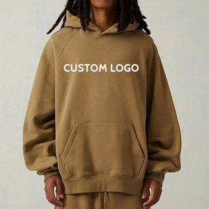 Sweat-shirt à capuche ample en coton à manches raglan, couleur unie, avec logo personnalisé, pour la personnalisation de marque et la vente en gros - Product Image 5