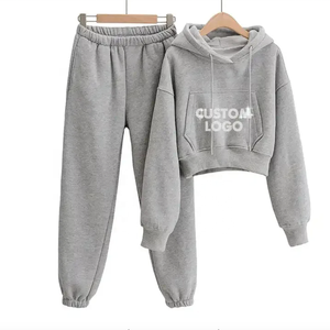 Vente en gros pas cher Vêtements de sport courts d'hiver Gym Training Fitness Workout Femmes Capuche Anti-Pilling 100% Coton Personnalisé - Product Image 2