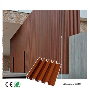 Panneau mural cannelé en aluminium de décoration en grain de bois moderne et coloré personnalisé <span class=keywords><strong>pour</strong></span> la <span class=keywords><strong>maison</strong></span>, hôtel, villa, mur rideau - Product Image 2