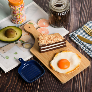 Tabla de cortar de bambú para pizza y queso con tenedor para bistec Bloque de cortar de madera hecho a mano - Product Image 6