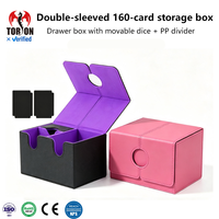 Boîte de rangement carrée pour cartes de jeu Torson en cuir PU et flanelle pour cartes à collectionner TCG/CCG/LCG