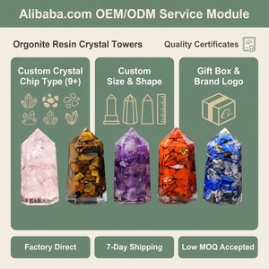 Torre de Cristal de Resina <span class=keywords><strong>Orgonita</strong></span> con 9 Variedades de Gemas Naturales, Lámina de Oro, Resina Transparente, Obelisco Curativo, Decoración para el Hogar, OEM - Product Image 6