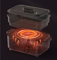 Marmite électrique Ménage Cuisson intégrée Poêle à frire électrique antiadhésive Multifonction Marmite électrique 3-4 personnes