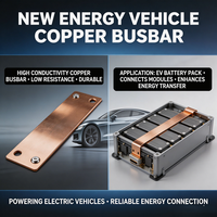 Barre omnibus en cuivre pour connexion de batterie de véhicule à énergie nouvelle, barre omnibus en cuivre étamé haute conductivité pour batterie lithium de VE