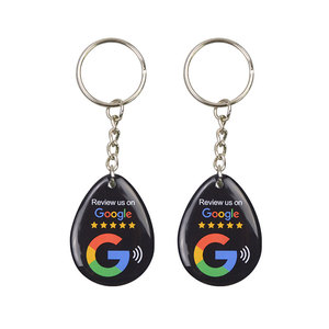 Wholesale 13.56Mhz NFC Epoxy Resin Tag Rfid Tag Google Review Tag Keychain For Social Media Smart Card Customize - Product Image 1